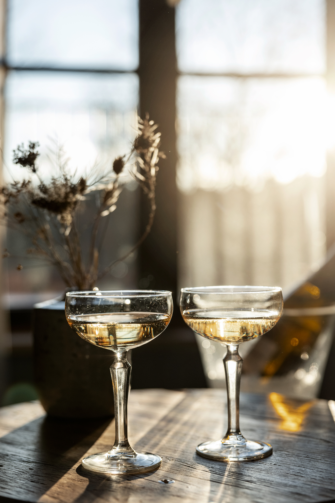 Två glas champagne