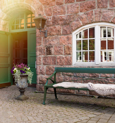 Entré till hotellet Fågelbro Säteri